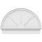 Ekena Millwork Half Round 3 Spoke Architectural Grade PVC Combination Pediment, 36"W x 24-3/4"H x 2-3/4"P PEDPC036X250HRO03 - alternate 6